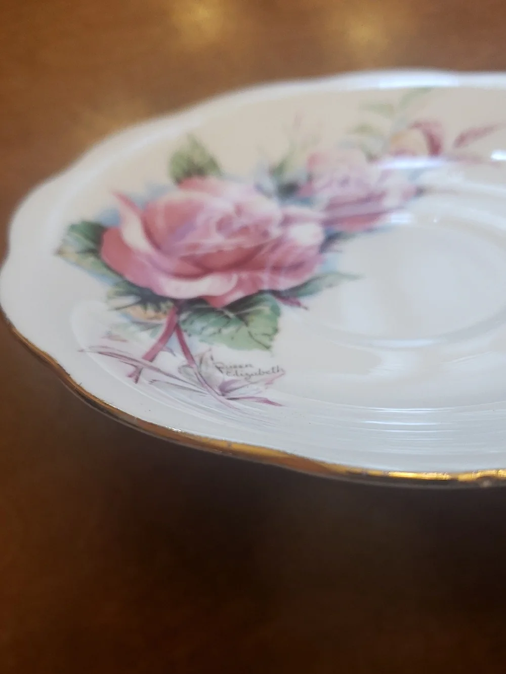 Vtg Floral Bone China Saucers (3 Mix-n-match) - Pink, Purple, Burgandy & Blue